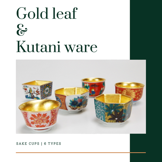 Ishikawa prefecture tradition - collaboration of Kanazawa gold leaf and Kutani ware.