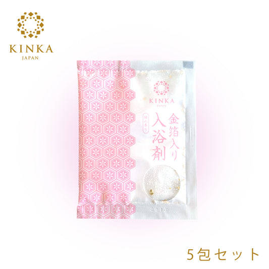 Kinka Gold Sakura Bath Powder 5 packs set