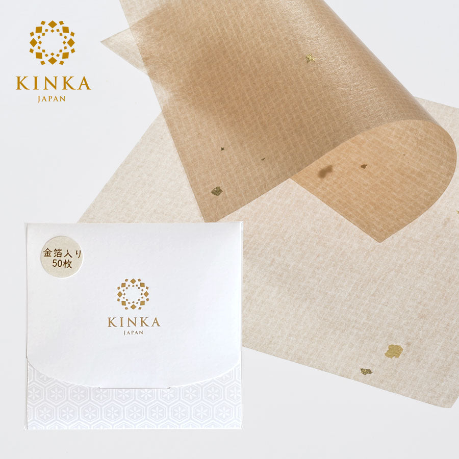 KINKA oil blotting paper (50 sheets with gold leaf)