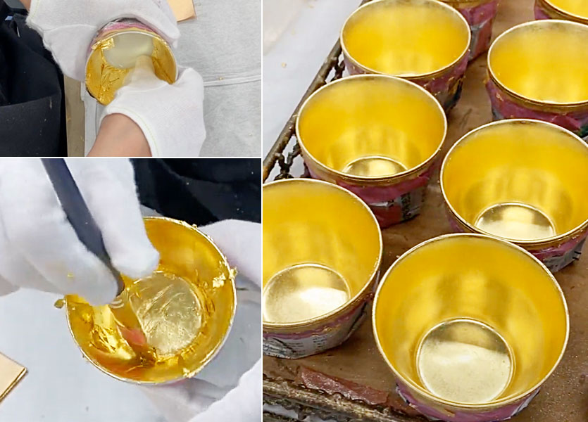 Gold leaf x Kutani ware 6 types of sake cups