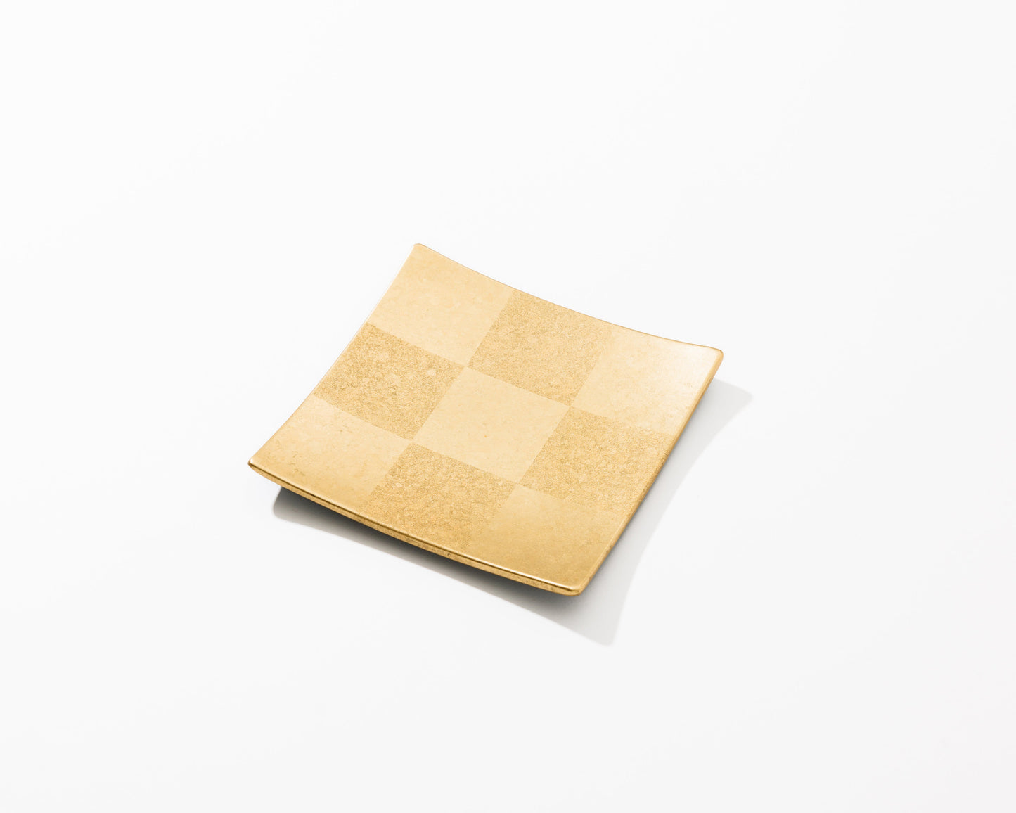 Ichimatsu square plate set of 2 (S/Gold)