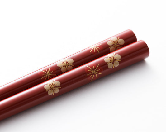 Wajimaya Zenjin original chopsticks (Tame/red and white plum)